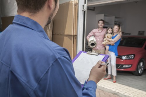Removal van and moving boxes for a local Shacklewell house move